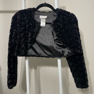 kids black fluffy shawl